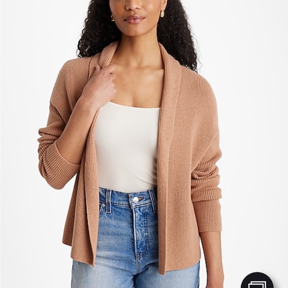 NWT EXPRESS ribbed shawl collar cardigan, size Large. Fits a little cropped.